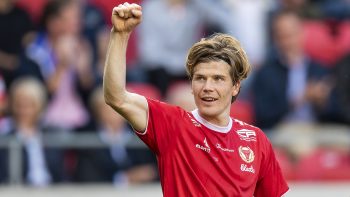 Oliver Berg jublar under fotbollsmatchen i Allsvenskan mellan Kalmar och Degerfors