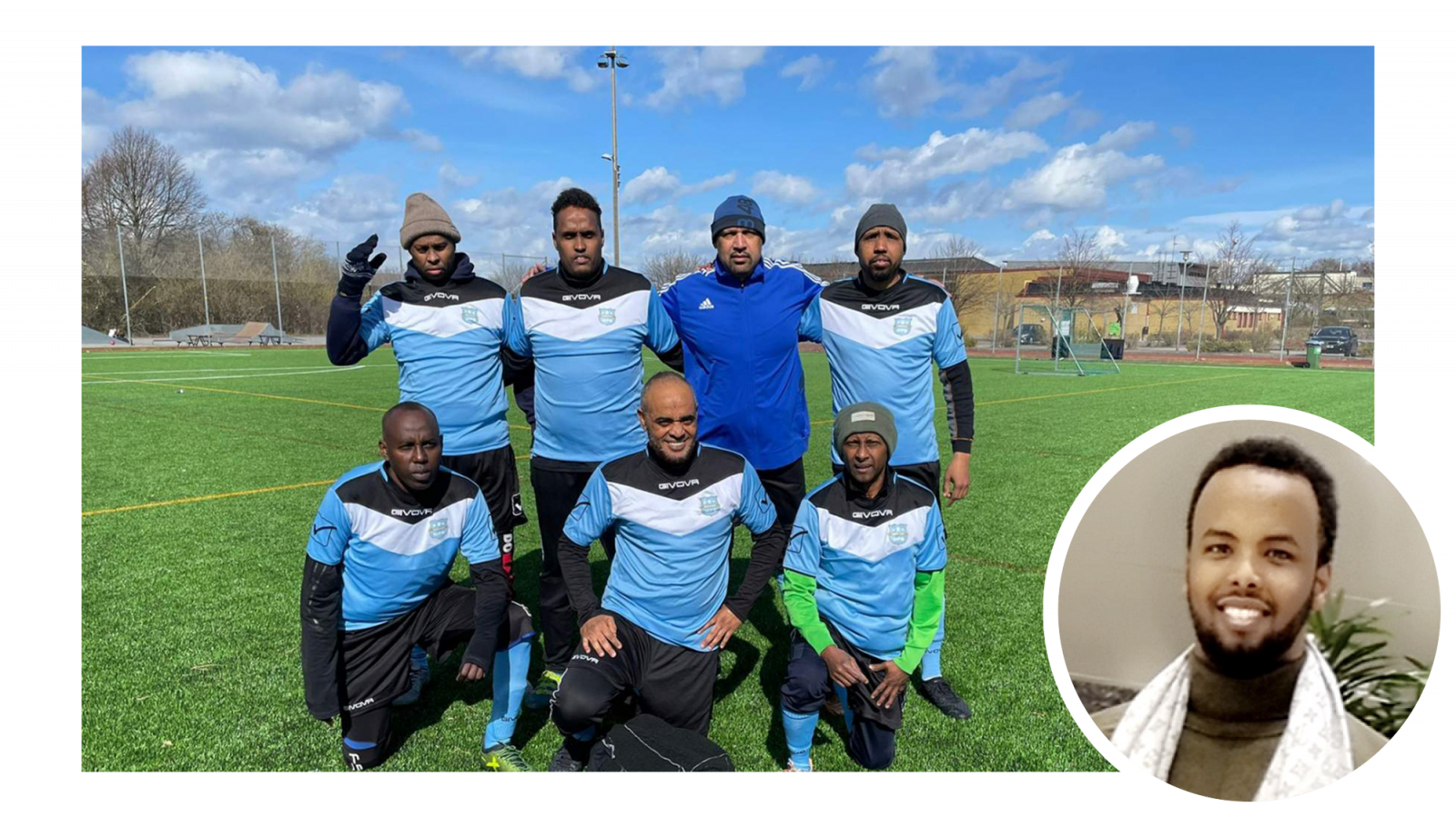 Somalias landslag för gåfotboll och förbundskaptenen Mustafa Abdi Abdulle