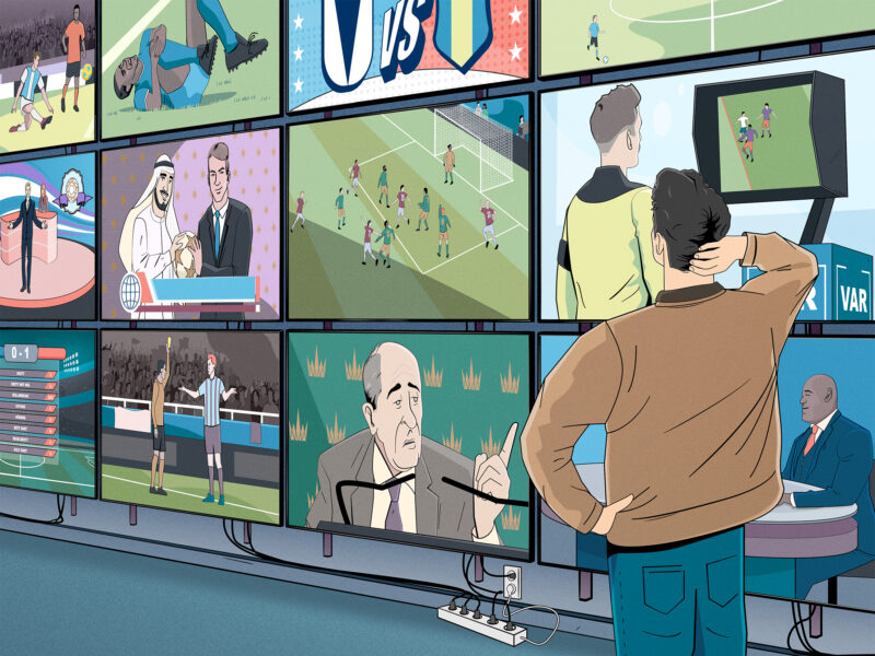 Omslagsbild till Offsides reportage om den moderna fotbollen