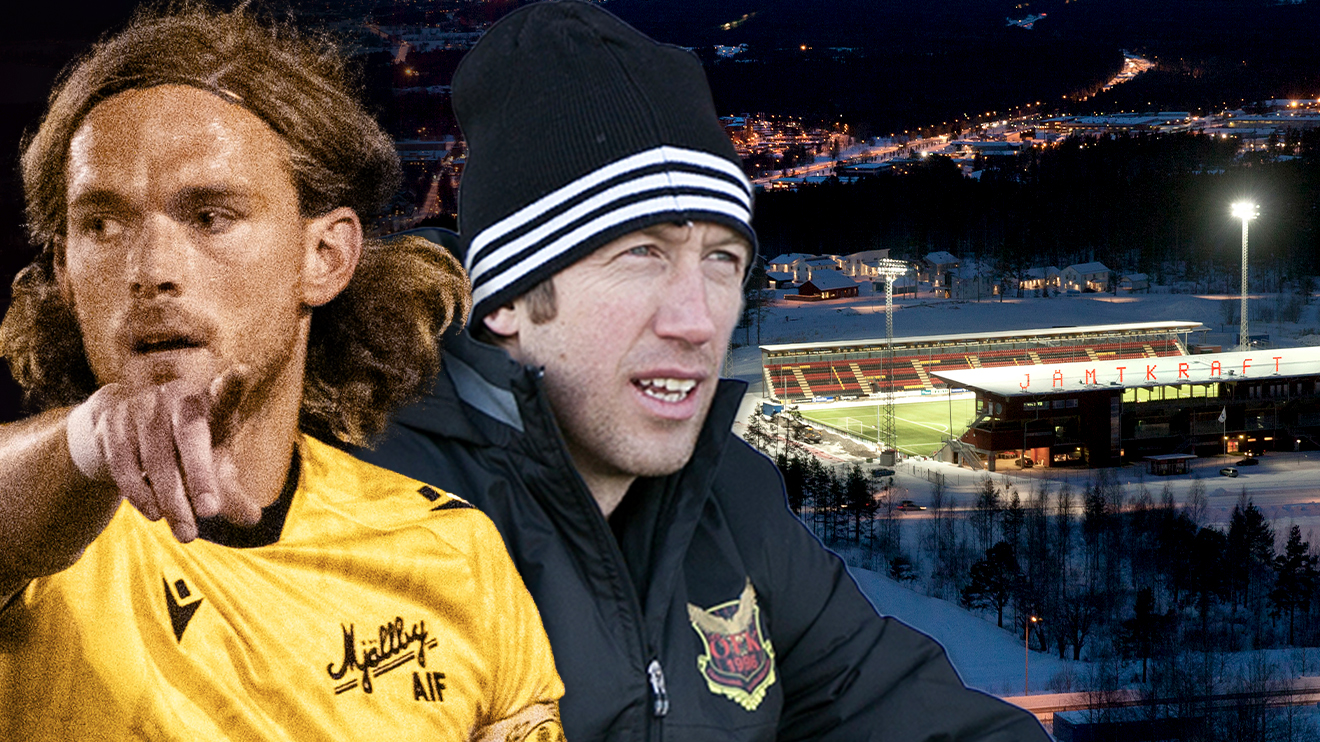 Tom Pettersson i Mjällby AIF och Graham Potter i Östersund